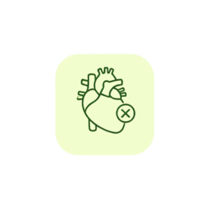 Minimalist line art icon featuring a rhythmic, centralized cardiac pulse wave anchored across a circular cardiovascular flow meridian in sage green (#589150) on a soft yellow background badge (#F2FDCD).
